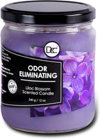 Lilac Blossom Odor Eliminating Highly Fragranced Candle - Eliminates 95% of Pet, Smoke, Food, and Other Smells Quickly - Up to 80 Hour Burn time - 12 Ounce Premium Soy Blend