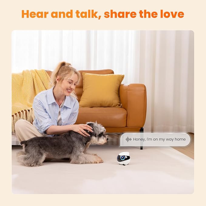 Enabot EBO Mini Pet Camera Robot: 2K FamilyBot Mobile Home Companion | Whole-Home Mobility, Remote App Control, Two-Way Talk, Night Vision, Auto-Recharge, Local Storage, Long Distance Gift
