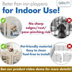 Acrylic Dog Playpen Indoor with Toilet, Height 30 Inch, 10 Panels, Ideal for Small & Toy Dogs, White