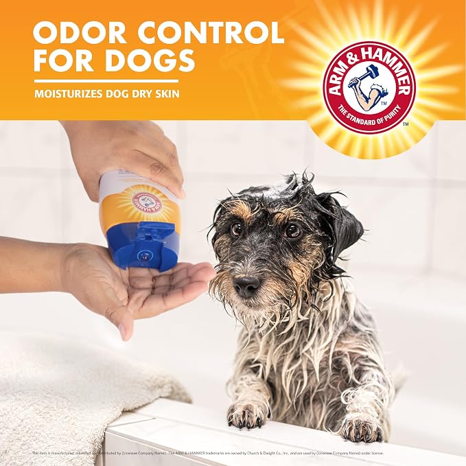 Arm & Hammer Deodorizing Dog Shampoo Baking Soda Odor Control Tearless Moisturizing Sensitive Skin Fresh Kiwi Blossom Scent Safe for Dogs and Puppies 20 FL OZ 6 Pack Everyday Grooming Routine