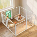 FXW AuraSpace Pro Acrylic & Wire Mesh Indoor Dog Playpen, 24" H, 8 Panels | Clear View, Heavy-duty Metal, Flexible Layouts, Easy Walk-Through, For Puppies & Small Dogs, Patented