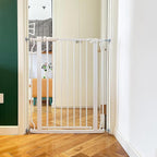 BalanceFrom Easy Walk-Thru Baby Safety Gate, Fits 29.1" to 33.8" Openings | with Hold-Open and Auto-Close – Adjustable Steel Barrier for Stairs, Doorways, and Hallways, No Drilling Installation