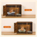 Dwanton Litter Box Enclosure, Wooden Cat Washroom Indoor, 27.6", 107VV