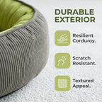 Calming Dog Bed for Medium Dogs 26"x19" - Orthopedic Washable Pet Bed with Anti-Slip Bottom, Indoor Soft Cat Bed with Removable Cover (Lime Green)