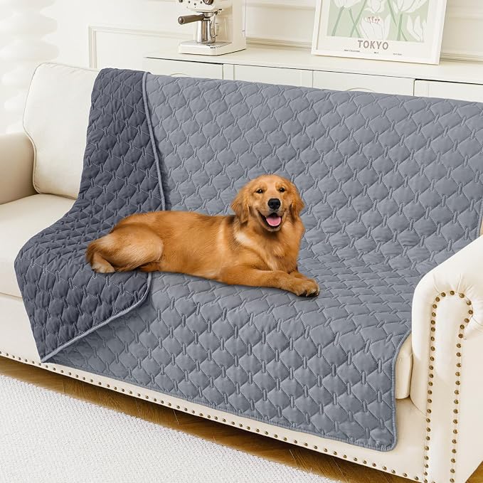 Smiry Waterproof Dog Bed Cover Blanket, Reversible Pet Blanket | Soft Reversible, Washable Leakproof Cats Dogs Couch Cover for Sofa, Couch, Furniture (52x82 Inch)