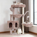 Heybly Cat Tree, 40" Tower with All-Sisal Wrapped Scratching Post HCT006SMU | Cat Tower for Indoor Cats, Cat Condo with Soft Platform, 2 Baskets and Dangling Toy, Rosy Brown
