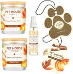 Pet House Value Pack, Plant-Based Scented Soy Candles, Room Spray and Car Air Freshener, Cat and Dog Friendly, Pet Odor Candles for Home, Pumpkin Spice