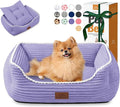 Zerbuger Rectangle Cat Dog Bed for Large Medium Small Pets Indoor Outdoor Machine Washable Sleeping Sofa Non-Slip Bottom Soft Puppy Bed Durable Orthopedic Calming Pet Cuddler (Medium, Violet)
