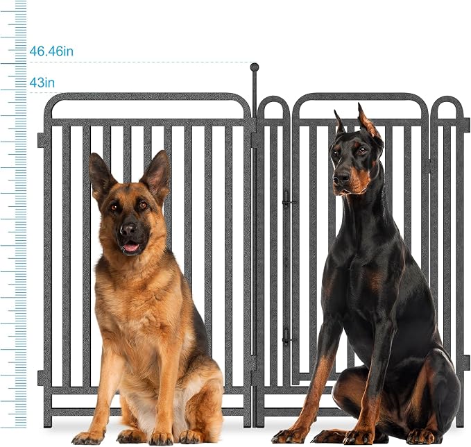 Thickened Dog Playpen Foldable Metal Yard Fence32/43inch Compact Portable Animal Barrier Fence for Indoor Outdoor (8 Panels, 43 inch)