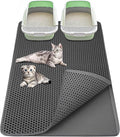 Cat Litter Mat 36"x 24" Double Layer Waterproof Litter Trapping Mat, Gray | Kitty Cat, Easy to Clean Litter Box Mat Scatter Control Pad
