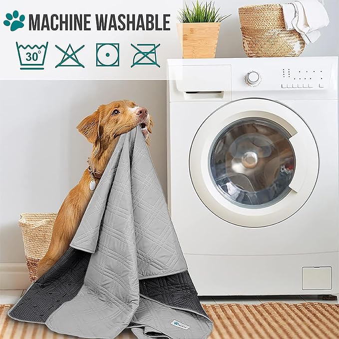 PetAmi Waterproof Couch Cover for Dog Bed Sofa Blanket 52x82 Light Gray | Leakproof Furniture Protector for Pet Cat, Machine Washable Pee Proof Mat for Chair Car Seat, Durable & Anti Slip Backing