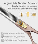 Professional Thinning Scissors for Dog Cat 7.5'' Pet Grooming Scissors 440C Stainless Steel Thinning Shears for Dogs 50/56 Teeth