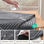 Waterproof Calming Dog Blanket for Large Dogs, Noiseless Soft Plush Pet Blanket for Bed, 500GSM Thick Faux Fur Pet Throw, Cozy Couch Furniture Protection Washable, Charcoal Grey, 50x60IN