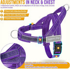 SlowTon No Pull Dog Harness - Heavy Duty Dog Harness and Leash Set for Medium Large Dogs, Reflective Tactical Harness with Soft Padded and Front Clip for Easy Walk and Training (PU, M)