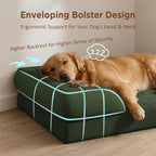 Comfort Expression Orthopedic Dog Beds for Large Sized Dog with Bolster | Waterproof Dog Couch Bed with Washable Cover & Non-Slip Bottom, Supportive Egg Crate Foam Large Pet Bed, 36x27 Inch
