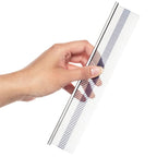 Chris Christensen 9" Long Tooth Fine/Extra Fine Comb-Out Comb, Groom Like a Professional, Rounded Corners Prevent Friction and Breakage, Unique Rubber Grip Line, Chrome Finish