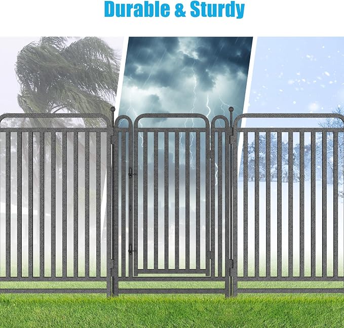 Thickened Dog Playpen Foldable Metal Yard Fence32/43inch Compact Portable Animal Barrier Fence for Indoor Outdoor (8 Panels, 43 inch)