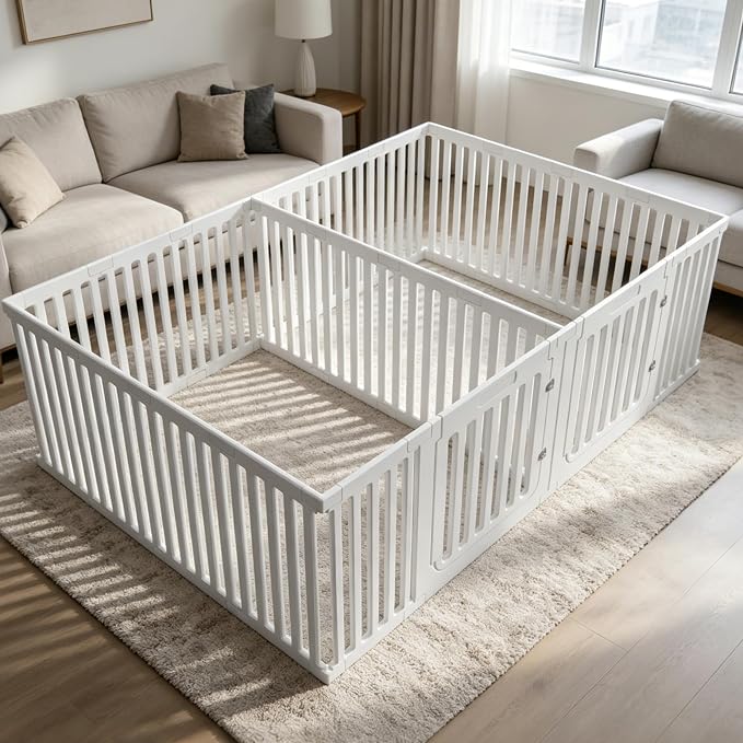 Dog Playpen Expansion Panels 4-Packs, Height 25.6 inch, White