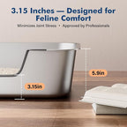 Qiuma Stainless Steel Cat Litter Box with Low Entry, Large Metal Kitty Litter Box for Senior or Injured Cats, Odor-Free, Non-Stick, Easy to Clean, 23.4"x15.6"x5.9", for Multiple Cats