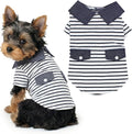 Parisian Pet Preppy Boy Polo Dog Shirt – Classic Cotton Pet Apparel with Collar - Soft Breathable Puppy T-Shirt - Cute Trendy Dog Clothes - Ideal Summer Clothes for Small Dogs - Shirts for Dogs Boy
