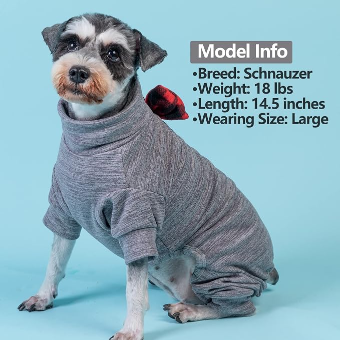 KYEESE Turtleneck Dog Pajamas for Small Medium Large Dogs Warm Dog Onesie | 4-Way Stretch, Lightweight & Breathable, Reduces Shedding, Gentle on Sensitive Skin, Recovery Support, Easy Potty Breaks