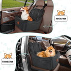 Lealchum Dog Car Seat for Medium Dogs Up to 40lbs,Fully Detachable and Washable,Memory Foam Covered Soft Fabric,Easy to Install with Adjustable Straps,Anti-Slip Base,Two Side Pockets(Black,Medium)