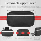 iYoShop Hands Free Dog Leash with Zipper Pouch, Dual Padded Handles and Durable Bungee for Walking, Jogging and Running Your Dog (Medium, 8-25 lbs, Red)