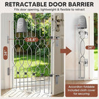 Snagle Paw Extra Tall Metal Retractable Door Barrier, 24.4" Wide 35" Tall Safety Dog Gate for Front Door,Easy Install Retractable Pet Gate for Recreational Vehicle,Doorways