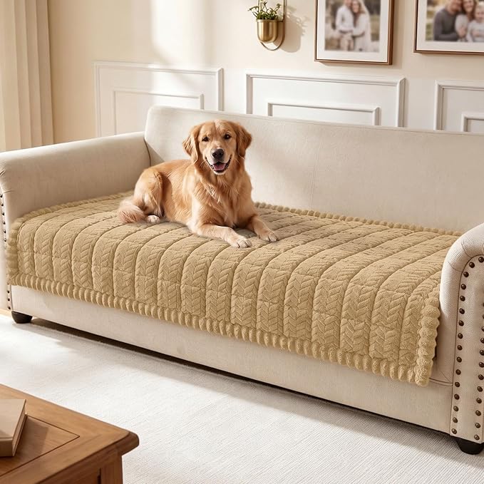 Smiry Couch Cover for Dogs, Non Slip Fuzzy Pet Sofa Covers Washable | Sofa Slipcovers for 2-3 Cushion Couch, Soft Thick Furniture Protector for Cats Dogs, Against Fur, Dirt, Scratch (35.4"x63")