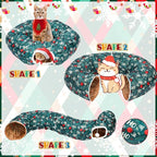 Christmas Cat Tunnel Bed for Indoor Cats Under Christmas Tree Skirt Tube with Hanging Ball Plush Cat Cave, Washable Holiday Pet Gift Toy & Gift for Kittens(Pine Branch)