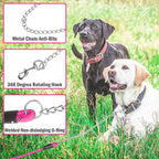 HOMIMP Chew Proof Dog Leash for Medium Large Dogs, Reflective 6 FT Heavy Duty Metal Chain Dog Leashes with Soft Padded Handle, Anti Bite Durable Rope Leashes for Pitbull, Non Chewable