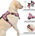 NESTROAD No Pull Dog Harness with Leash, Reflective No Choke Pet Vest Harness,Adjustable Soft Padded Dog Harness with Easy Control Handle for Medium Dogs(Checkered Pink,Medium)