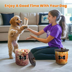 HOYTAMDAR 2 Pack Airtight Dog Treat Containers Bamboo Lids, Dog Treat Jars | Dog Food Storage Container with Scoops, Clamps, Labels and Marker, Dog & Cat Treat Holder
