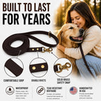 Gummy Dog Leash, Biothane, Dog Training Leash, Waterproof, Weatherproof, 6 Foot Length for Small, Medium & Large Dogs or Puppies, Various Sizes & Colors (3/4 Brown)
