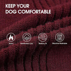 IECOii Extra Large Dog Sweater 4XL,Thermal Warm Dog Sweaters for Giant Breed Dogs,Turtleneck Knitted Knitwear for Pet Winter,Stretchy&Easy On Doggy Sweatshirt for Doberman,Great Dane(Burgundy,XXXXL)
