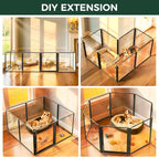 FXW AuraSpace Pro Clear Acrylic Indoor Dog Playpen, 32" H, 8 Panels | Open View, No Climbing Bars, Heavy-duty Metal, DIY Layouts, Easy Access, For Small & Medium Dogs, Patented