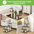 Pawque Dog Stairs & Cat Scratching Post Pet Steps for High Beds Couch | High-Strength Boards Holds up to 150 lbs for Indoor Small Cats Kittens Dogs Climbing Playing, 3 Combination Options, 3 Steps