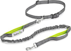 Tuff Mutt Hands Free Dog Leash for Walking Running Hiking, Waist Leash with Bungee, Adjustable Belt, Reflective Double Handle Design for Large Medium Dogs