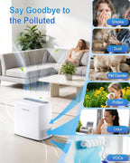 Ambersky Air Purifier for Home, True HEPA Filter Cover Up to 2000sq.ft | Real-Time Air Quality Sensor, Auto Mode & 23dB Sleep Mode, Pet Hair Dander Odor Smoke Dust Filter for Large Room