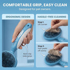 Round Bristle Pet Brush for Dogs and Cats - Soft Dog Brush for Grooming Short or Long Hair - Gentle Tool for Sensitive Skin Removes Dander, Dirt, and Detangles (Blue)