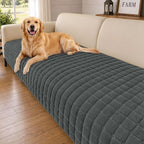 Smiry Velvet Couch Cover for Dogs, Non Slip Soft Sofa Protector for Pets | Washable Sofa Cover for Cats, Furniture Protector Against Pet Hair, Scratches, Fits Sectional Sofa(Dark Grey, 36"x94.5")