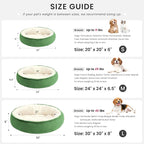 Love's cabin Round Donut Cat and Dog Cushion Bed, 24in Pet Bed for Small or Medium Dogs, Anti-Slip & Water-Resistant Bottom, Soft Durable Fabric Pet Beds, Washable Calming Cat Bed Light Green