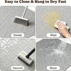 Pawtners Cat Litter Mat Extra Large 42" X 30", Easy to Clean, Gray, 1 Pack | Non-Slip Kitty Litter Mat for Floor, Waterproof & Urine-Proof Cat Litter Mat Litter Trapping Mat, Soft on Kitty Paws