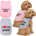 Parisian Pet 2 Pack Dog Shirts – 100% Cotton Shirts for Large Dogs – Sleeveless I Love My Daddy & Daddy’s Girl Dog Clothes – Breathable Summer Pet Apparel - Stretchy and Stylish T Shirts for Dogs