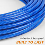 XiaZ Dog Tie Out Cable, Heavy Duty Dog Chains for Outside with Lockable Hook, Pet Runner Cable Leads for Yard, Dogs Line Tether for Small Medium Dogs Up to 250 LBS (50FT, Blue)