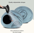 MEOWFIA Cat Cave – Premium Felt Cat Bed Enclosure for Indoor Cats, Handmade Merino Wool (Aquamarine, Medium)