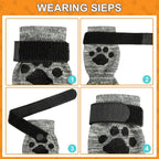 KOOLTAIL Anti Slip Dog Socks for Hot/Cold Pavement to Prevent Licking Paws,Booties for Hardwood Floors,Traction Rain Dog Boots&Paw Protectors Shoes with Grip for Outside Small Medium Large Senior Dogs