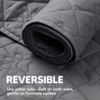 PAWFINITY Waterproof Couch Covers for Dogs, Pet Blanket for Sofa Washable | Paw Print Quilted, Hair Resistant, Anti Cat Scratch, Washable Furniture Protector for 3 Seat Sofa and Bed, 30x90 Inch, Grey