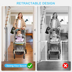 EZIGO 55 Inch Retractable Baby Gates, 41 Inch Extra Tall Retractable Gate | One-Hand Operation Retractable Dog Gate, 4.58FT Mesh Safety Pet Gate for Stairs, Deck, Porch, Doorways Indoor Outdoor, Gray