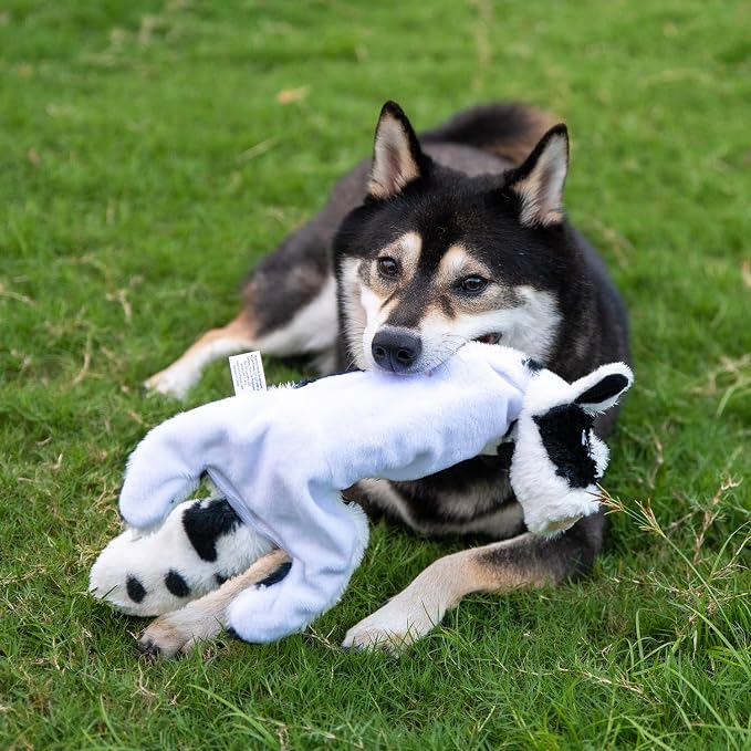 Best Pet Supplies Squeaky Dog Toys with Soft Durable Fabric for Small, Medium and Large Pets Interactive Toy for Indoor Play, Supports Active Biting and Play - Sheep, Cow, size L